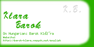 klara barok business card